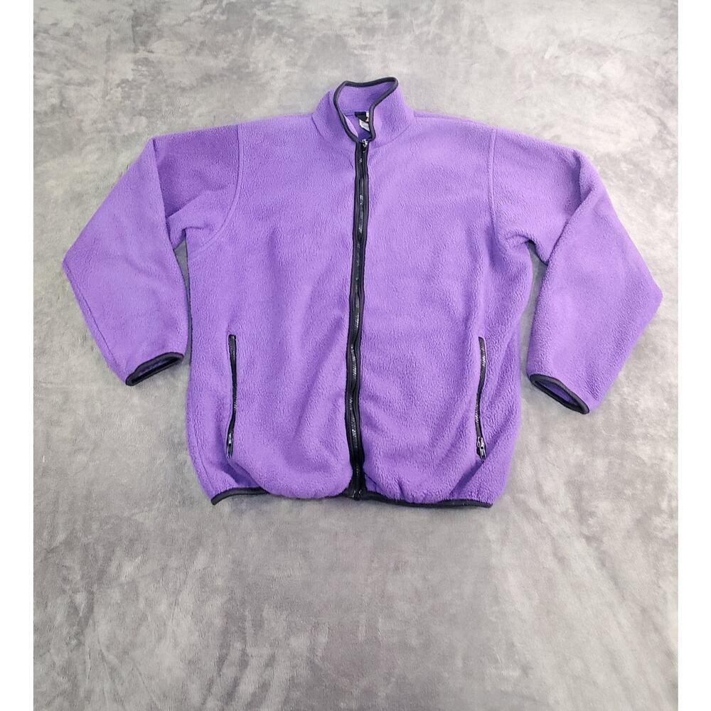 Vintage REI Fleece Jacket Sz L Women’s Purple Full Zip Made in USA Polartec C15